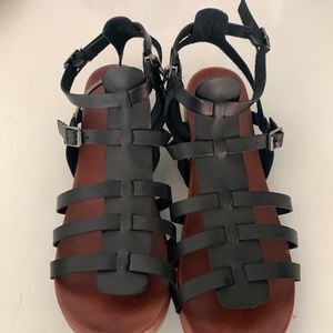 Black and brown sandals